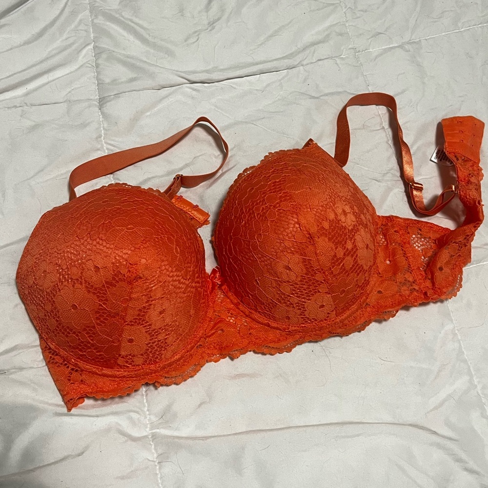 Orange Lace Bra